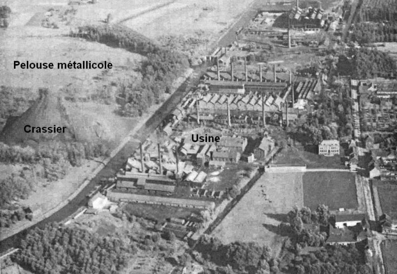 Photographie aérienne de l’usine entre 1948 et 1963©Photo in Schrevel M.)